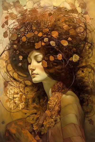 Frau mit Blumen von Imagine