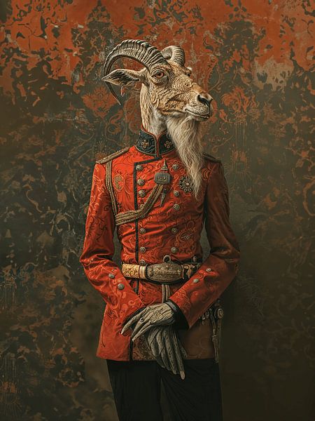 Animal portrait Saiga Abgedrehtschweinstall by Nico Brons