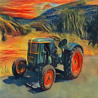 Traktor Deutz F1L514 im Edvard Munch Style