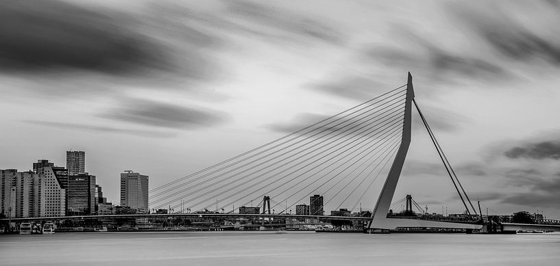 Onwijs Skyline van Rotterdam in zwart-wit van Miranda van Hulst op canvas JQ-25