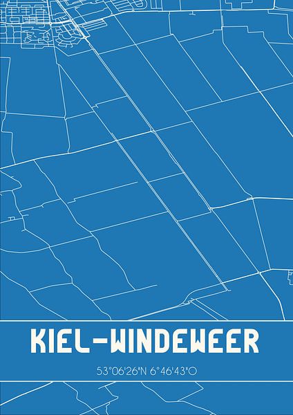 Plan d'ensemble | Carte | Kiel-Windeweer (Groningue) par Affiches de lieux