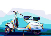 Vespa Scooter Italian Wpap Pop Art