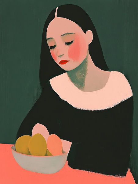 Girl and the bowl by Franka Poulain