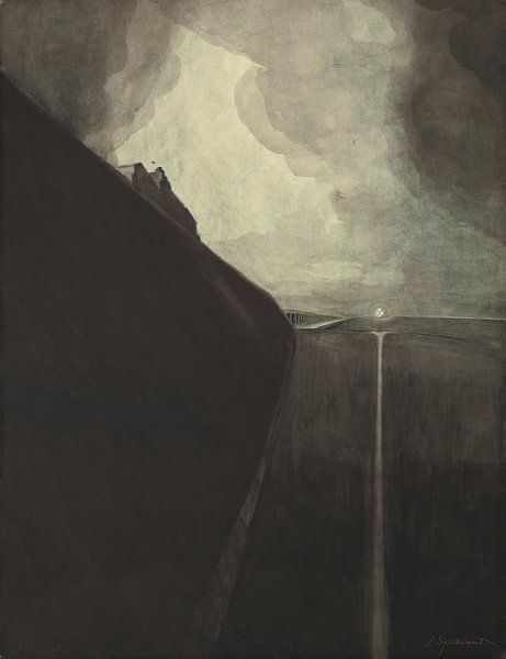 Léon Spilliaert - Dyke and beach, Royal Chalet and Galleries of Ostend (1908) by Peter Balan