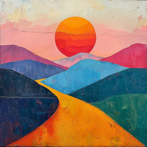 Mond Landschaft Natur Berge Expressionismus No 13 von Niklas Maximilian