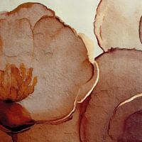 Botanical Brilliance VII Botanical Beauty Abstract watercolour in earth tones rust brown, terracotta and sparkling gold