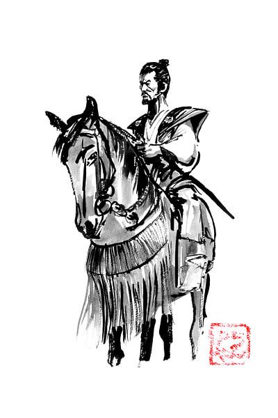 standing horse samurai von Péchane Sumie
