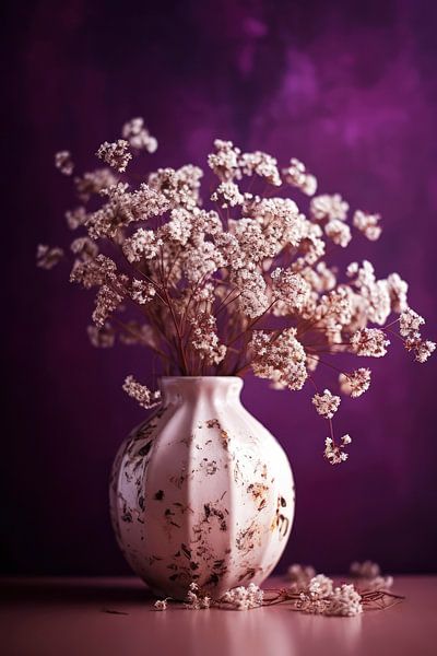 Dry Flowers On Purple Background by Treechild