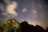 Milky Way above the karst mountains Xingping,Yangshuo (china )