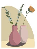 Inner peace, pastel flowers in Flexa colours WIld Wonder, from the Buzz series. Set of 2.