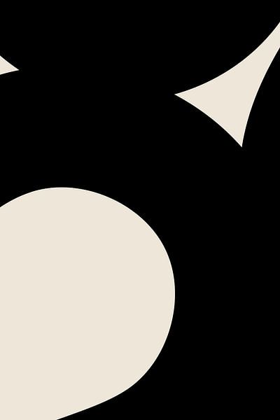 Zwarte golvende vormen. Modern Abstract VII van Dina Dankers