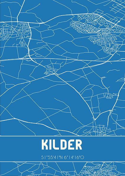 Blueprint | Carte | Kilder (Gueldre) par Affiches de lieux