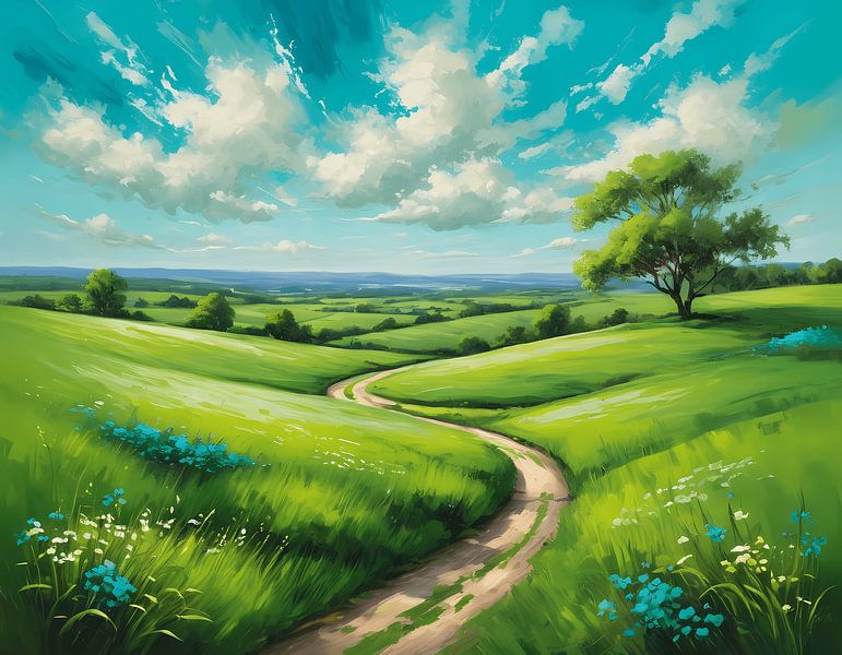 Serene Green Valley von Artistic