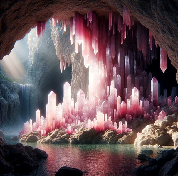 Grotte avec cristaux 1 par Yvonne van Huizen