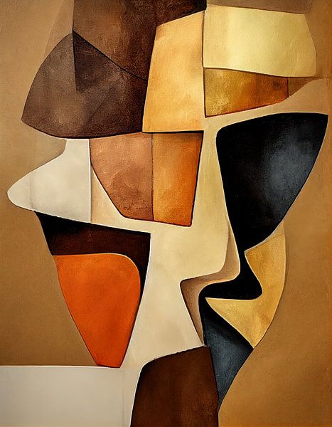 Abstract werk in bruine tinten van Bert Nijholt