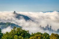 Drachenfels gehuld in mist
