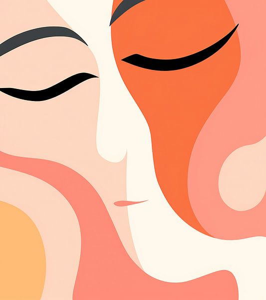Weiche Gesichtszüge | Modernes Porträt von Abstraktes Gemälde