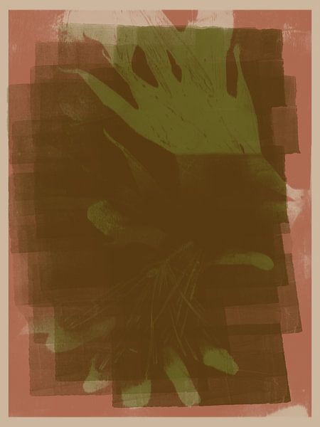 Olivgrün, rosa Terra und Beige. Organische Formen. von Dina Dankers