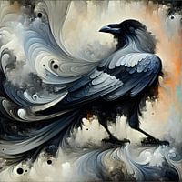 Rabe Abstrakt Monochromer Stil