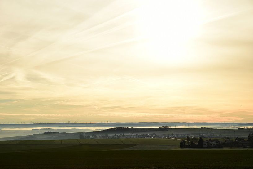 Aufgehende Sonne in der Champagne Region von Renzo de Jonge