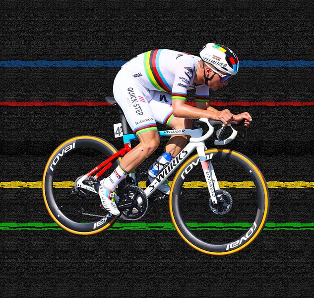 Remco Evenepoel to title in white racing shorts by FreddyFinn