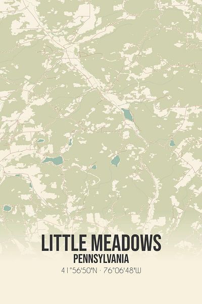 Carte ancienne de Little Meadows (Pennsylvanie), USA. par Affiches de lieux