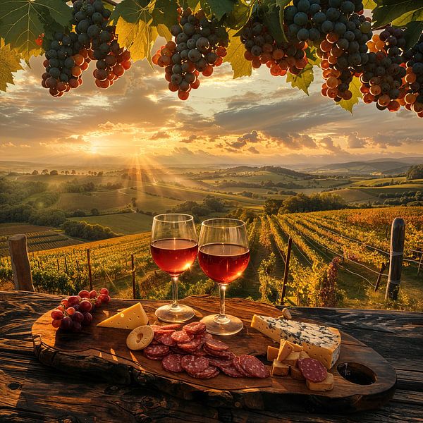 Drinking wine overlooking the vineyard by Black Coffee