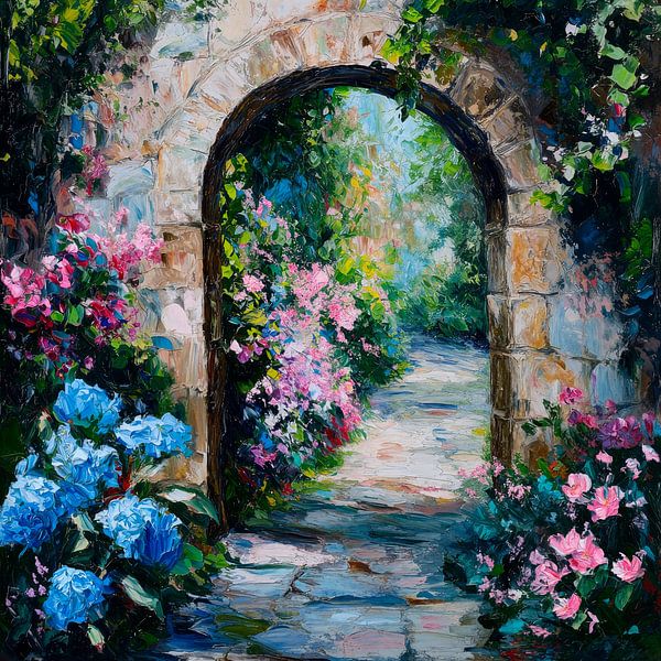 Flower arch garden entrance by Poster Art Shop
