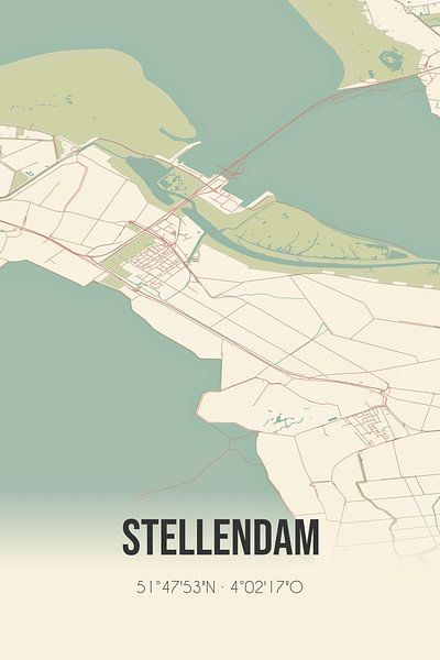 Vieille carte de Stellendam (South Holland) par Affiches de lieux