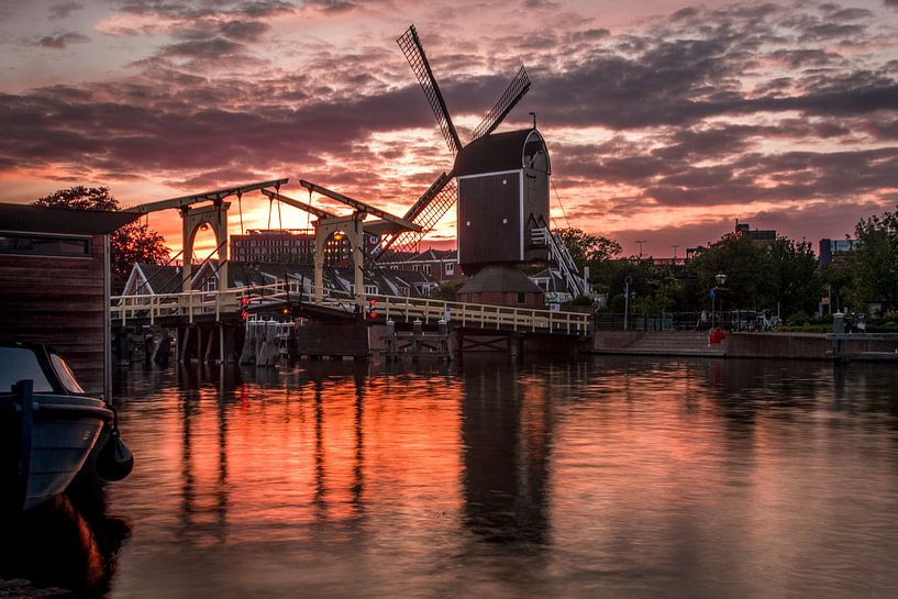 Molen de Put bij zonsondergang von Edzard Boonen