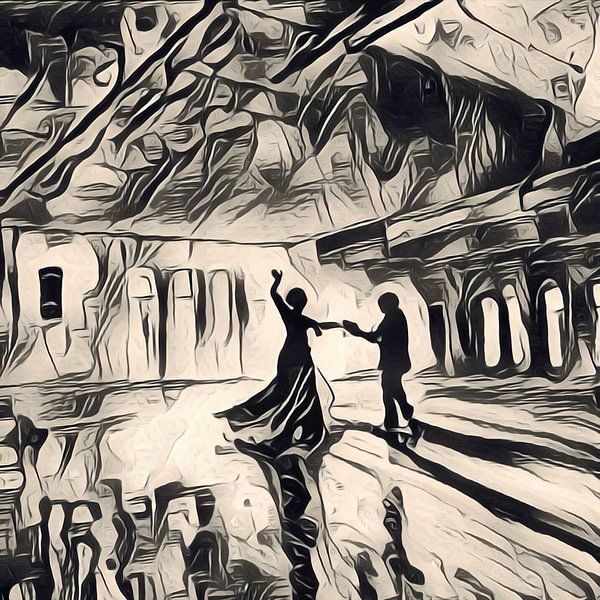 2 von 4 - Tanzduo in leerer Fabrikhalle von Emiel de Lange