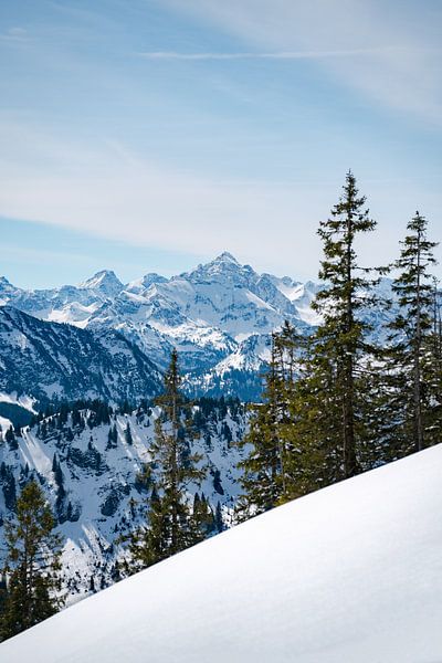 Vue hivernale sur le Hochvogel et les Alpes d'Allgäu par Leo Schindzielorz