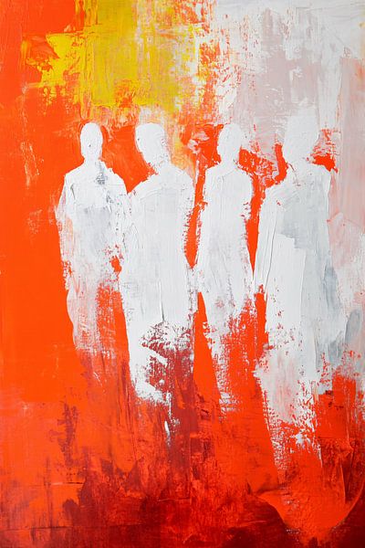 Abstract silhouette artwork orange shades by Imperial Art House