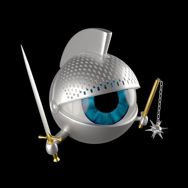 Knight's eye with sword, mace and armor by Jörg Hausmann