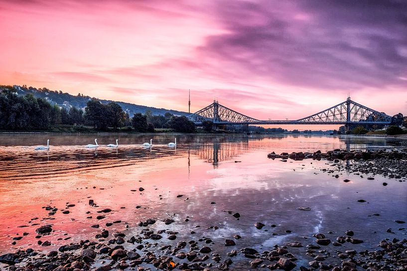 Pont de Loschwitz et Dresde par Fotografie René Weber