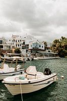 Boats in the harbor of the Greek fishing village of Sissi