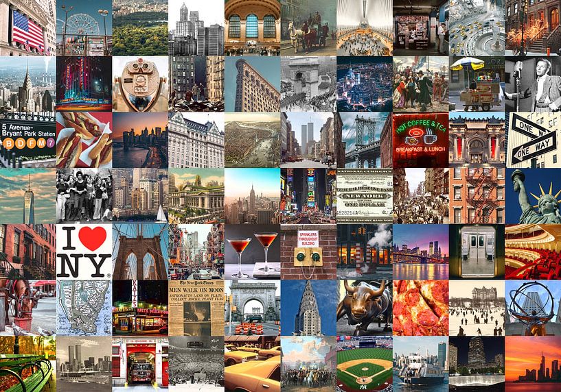 Typical New York - collage of images of the city and history by Roger VDB