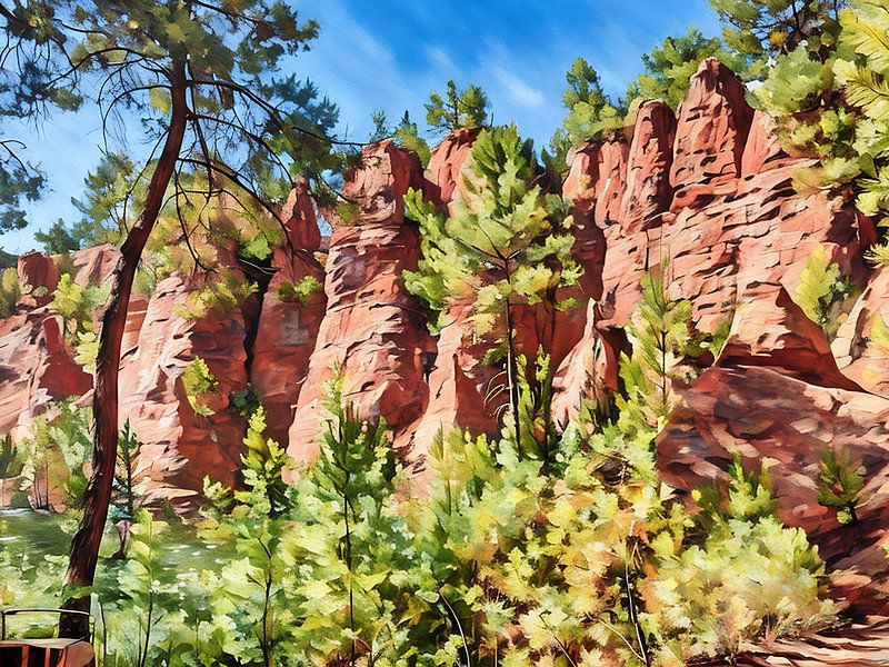 Ockerland Majestätischer Klippenwald von Sergio Pazzano