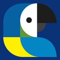 Graphic birds - blue yellow Macaw Parrot