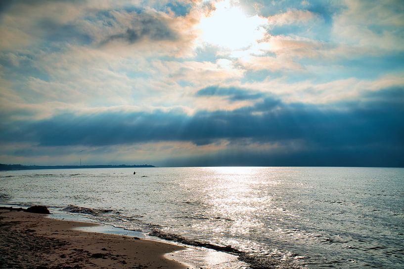 Sonnenuntergang am Strand von Zingst, romantisch von Martin Köbsch