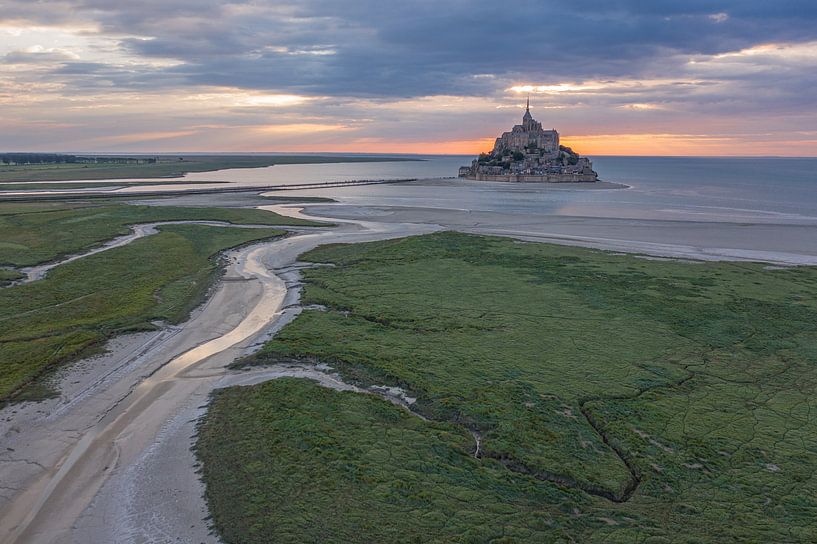 Mont Saint-Michel at sunset by Easycopters