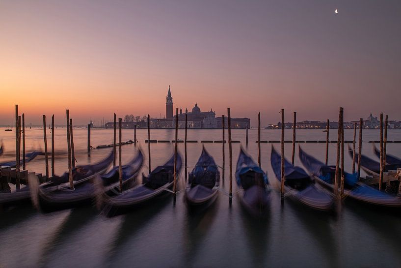 Venice - Gondolas on St Mark's Square at Sunrise by t.ART