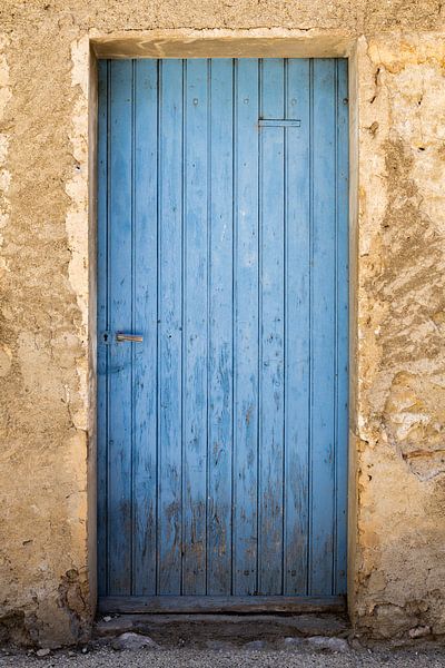 Old blue door in the Drome in southern France by Cindy Mulder