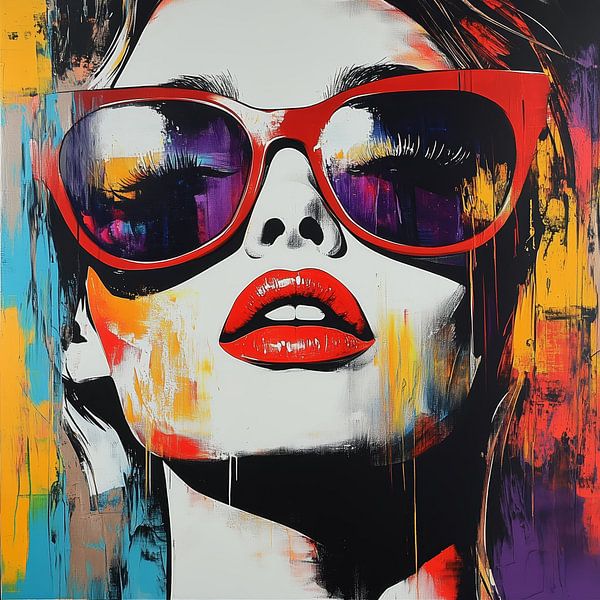 Woman with sunglasses Pop Art by ARTemberaubend