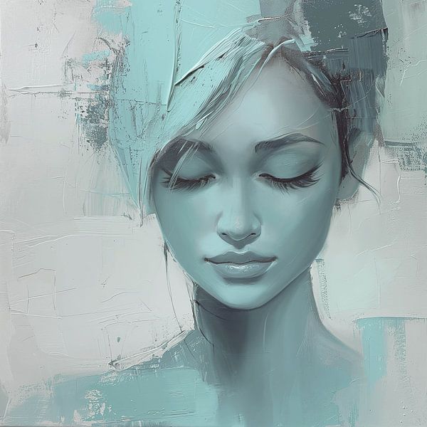 Porträt einer Frau: Geschlossene Augen, offene Seele von Color Square