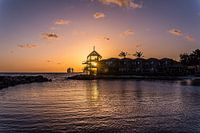 Sunset at Avila Beach in Curacao