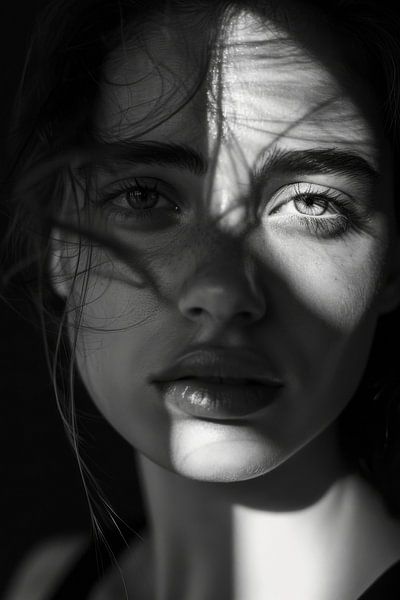 Black and white portrait of a woman by Poster Art Shop