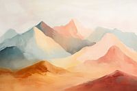 Oeuvre d'art abstraite de montagnes