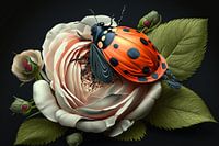 Coccinelle sur rose
