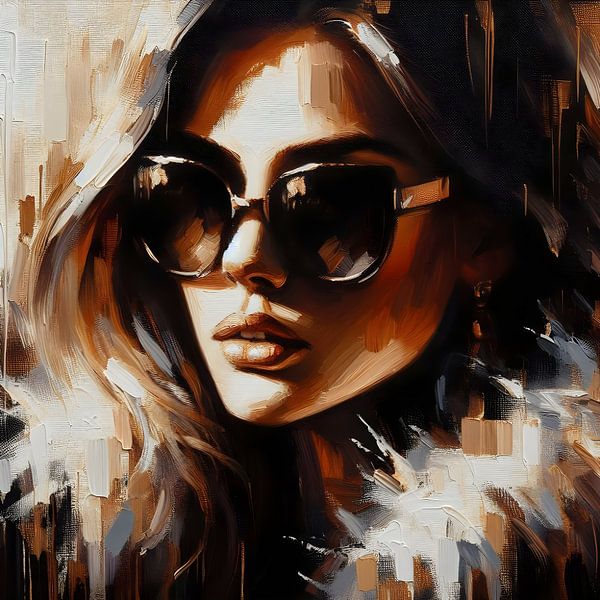 Portrait of a woman with sunglasses by FoXo Art